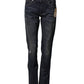 Dolce & Gabbana Dark Blue Watch GOLD Men Skinny Denim Jeans