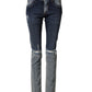Dolce & Gabbana Blue Two Tone Cotton Men Skinny Denim Jeans