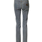 Dolce & Gabbana Blue Two Tone Cotton Men Skinny Denim Jeans