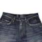Dolce & Gabbana Blue Cotton Distressed Denim Bermuda Shorts Mens Shorts