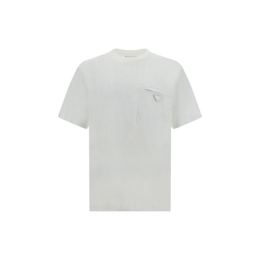 Prada White Cotton T-Shirt Mens T-Shirt
