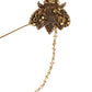 Dolce & Gabbana Gold Tone Brass Bee Embellished Chain Lapel Pin Brooch Womens Brooch