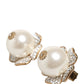 Dolce & Gabbana Gold Tone Maxi Faux Pearl Floral Clip-on Jewelry Earrings Womens Earrings