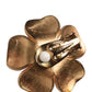 Dolce & Gabbana Gold Tone Maxi Faux Pearl Floral Clip-on Jewelry Earrings Womens Earrings