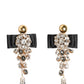 Dolce & Gabbana Crystal Chandelier Satin Bow Clip-On Jewelry Earrings Womens Earrings