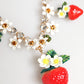 Dolce & Gabbana Gold Brass FRUIT Pendants Flowers Crystal Logo Necklace Womens Necklace