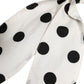 Dolce & Gabbana Scrunchie White Cotton Polka Dot Scarf Tie Accessory Hair
