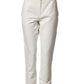 Daniele Alessandrini White Cotton Straight Chino Trouser Pants