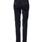 Domenico Tagliente Dark Blue Cotton Skinny Men Trouser Pants