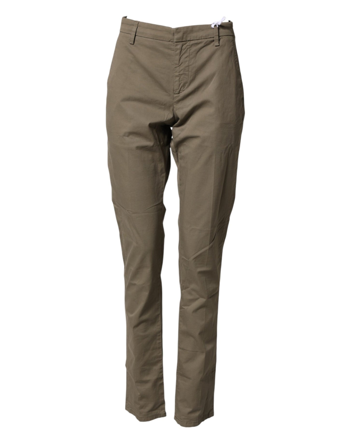 Dondup Beige Cotton Stretch Straight Chino Men Trouser Pants