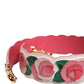 Dolce & Gabbana Strap White Floral Calf Leather Bag Accessory Shoulder