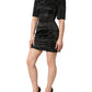 Dolce & Gabbana Black Embellished Short Sleeve Sheath Dress