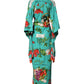 Dolce & Gabbana Green Printed Long Sleeve Wrap Coat Dress