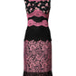 Dolce & Gabbana Black Pink Floral Lace Silk Sheath Dress