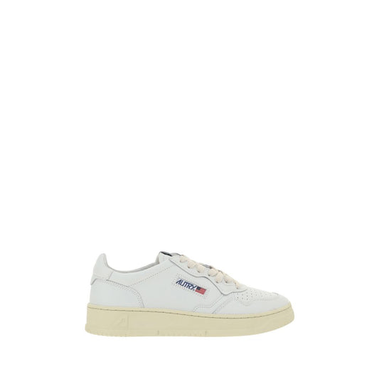 Autry White Calf Leather Bos Taurus Low Top Sneakers