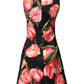 Dolce & Gabbana Black Floral Print Viscose A-line Mini  Dress