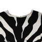 Dolce & Gabbana Black White Zebra Viscose Sheath Midi Dress