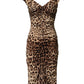 Dolce & Gabbana Brown Leopard Sleeveless Sheath Midi Dress