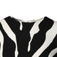 Dolce & Gabbana Black White Zebra Viscose Sheath Midi Dress