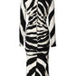 Dolce & Gabbana Black White Zebra Viscose Sheath Midi Dress