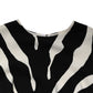 Dolce & Gabbana Black White Zebra Viscose Sheath Midi Dress