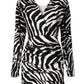 Dolce & Gabbana Black White Zebra Silk Sheath Mini Dress