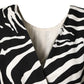 Dolce & Gabbana Black White Zebra Silk Sheath Mini Dress