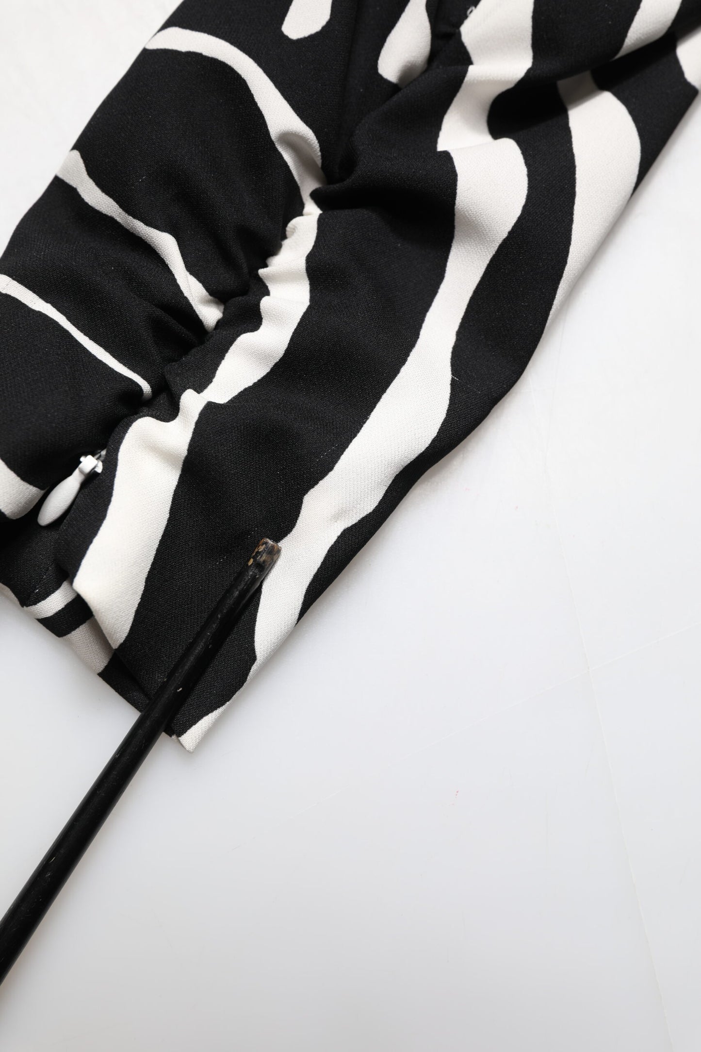 Dolce & Gabbana Black White Zebra Silk Sheath Mini Dress