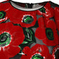 Dolce & Gabbana Red Floral Print Nylon A-line Midi Dress