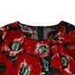 Dolce & Gabbana Red Floral Print Nylon A-line Midi Dress