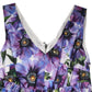 Dolce & Gabbana Purple Anemone Print Pleated Midi Dress