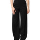 Dolce & Gabbana Black Wool Blend Straight High Waist Pants