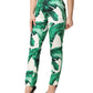 Dolce & Gabbana White Green Leaf High Waist Trousers Pants