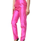 Dolce & Gabbana Pink Silk High Waist Dress Trousers Pants