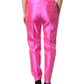 Dolce & Gabbana Pink Silk High Waist Dress Trousers Pants