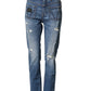 Dolce & Gabbana Blue Distressed Washed Cotton Denim Jeans