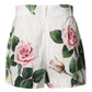 Dolce & Gabbana White Floral Print High Waist Hotpants Short