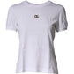Dolce & Gabbana White DG Logo Crew Neck Short Sleeves  T-shirt