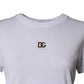 Dolce & Gabbana White DG Logo Crew Neck Short Sleeves  T-shirt