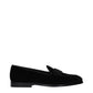 Dolce & Gabbana Black Velvet Slip-On Loafers