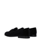 Dolce & Gabbana Black Velvet Slip-On Loafers