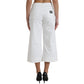 Dolce & Gabbana Wide Leg White Cotton Cropped Denim Jeans