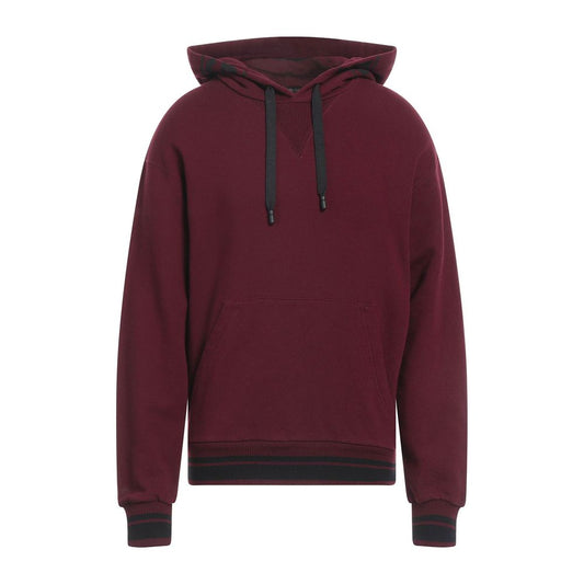 Dolce & Gabbana Burgundy Cotton Men Hoodie