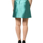Dolce & Gabbana Green Polyester Button High Waist Mini Skirt