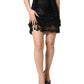 Dolce & Gabbana Black Nylon Embellished Lace Mini Skirt