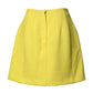 Dolce & Gabbana Yellow Wool Buttoned High Waist Mini Skirt