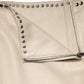 Dolce & Gabbana Beige Leather Studs Mid Waist Mini Skirt