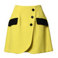 Dolce & Gabbana Yellow Wool Buttoned High Waist Mini Skirt