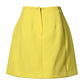 Dolce & Gabbana Yellow Wool Buttoned High Waist Mini Skirt