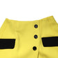 Dolce & Gabbana Yellow Wool Buttoned High Waist Mini Skirt